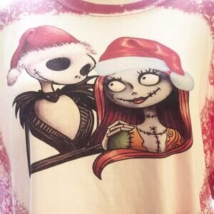Nightmare Before Christmas Bleach Dye Handmade Graphic Tee
